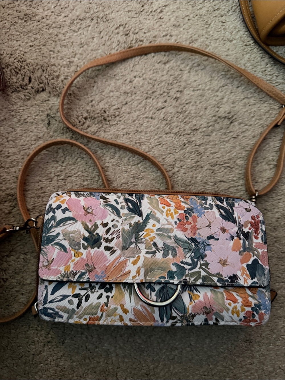 Floral Crossbody Bag in Pink & Multicolor